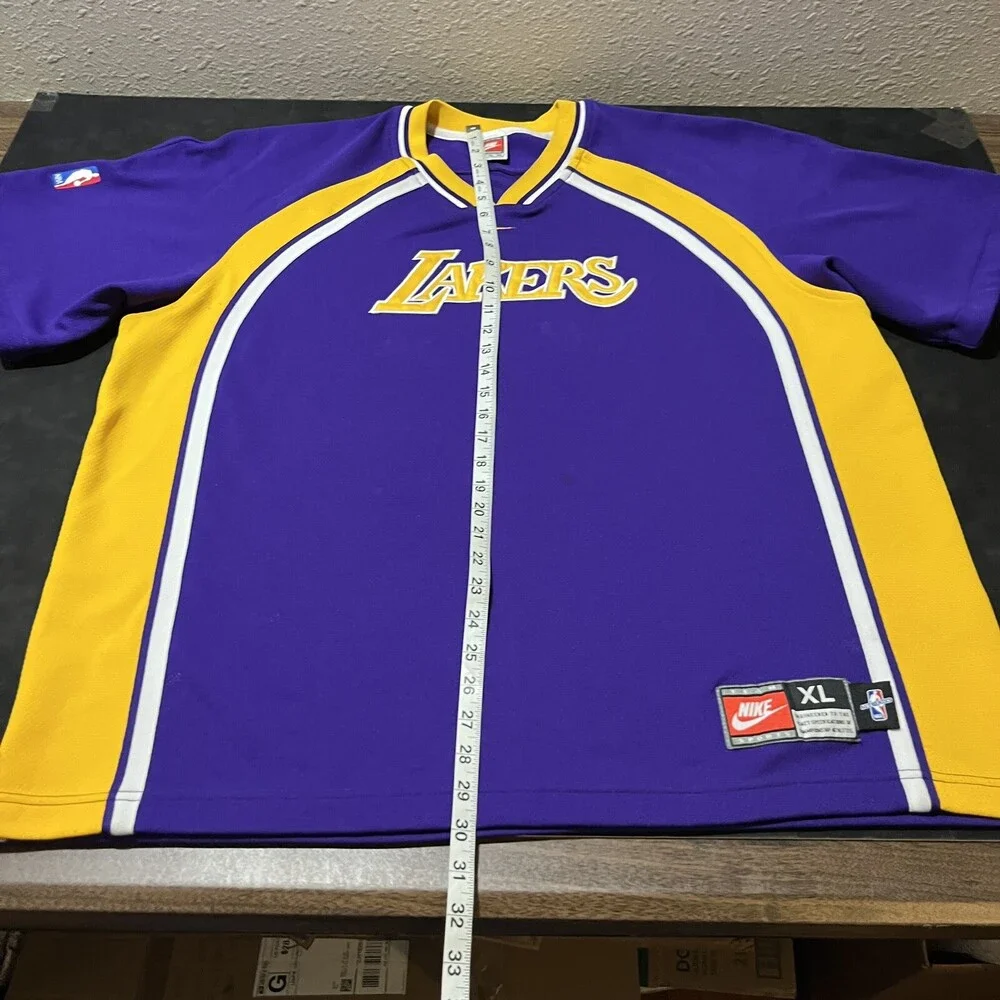 Nike Los Angeles LA Lakers Warm Up Jacket Kobe Shaq Jersey Center Swoosh 90s XL